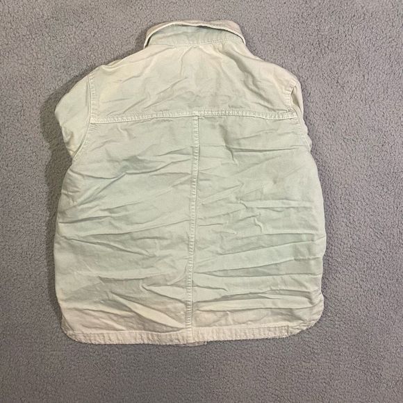 Zara Men’s Denim Jacket Button Up White and Mint Medium - Picture 3 of 7